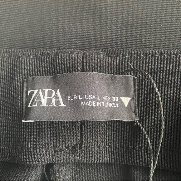 ZARA NWT High-Rise Pleat Front Split Ankle Leggings L (runs small) - Picture 9 of 9